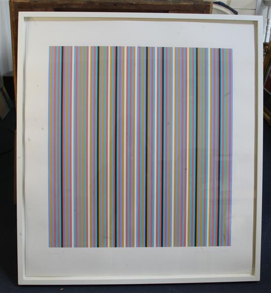 § Bridget Riley (1931-) Brouillard (Schubert 54), overall 39 x 35in.